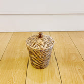 Rattan Small Pot with Lid/ Cottonwool pot