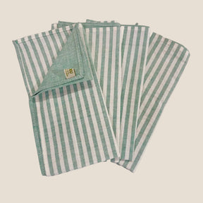 Handwoven & Hand-Dyed Half-Stripe Cotton Napkins (Set of 4)