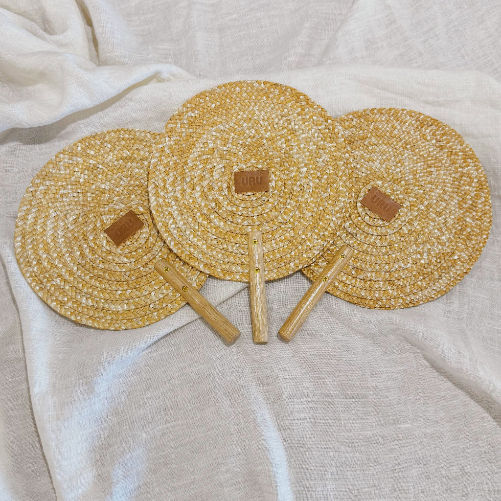 Handwoven Straw Hand Fan