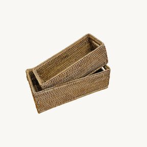 Rattan Small Rectangular Storage Basket