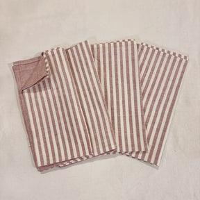 Handwoven & Hand-Dyed Half-Stripe Cotton Napkins (Set of 4)
