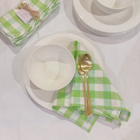 Handwoven 100% Pure Cotton Napkins – Gingham Check ( Set of Four)
