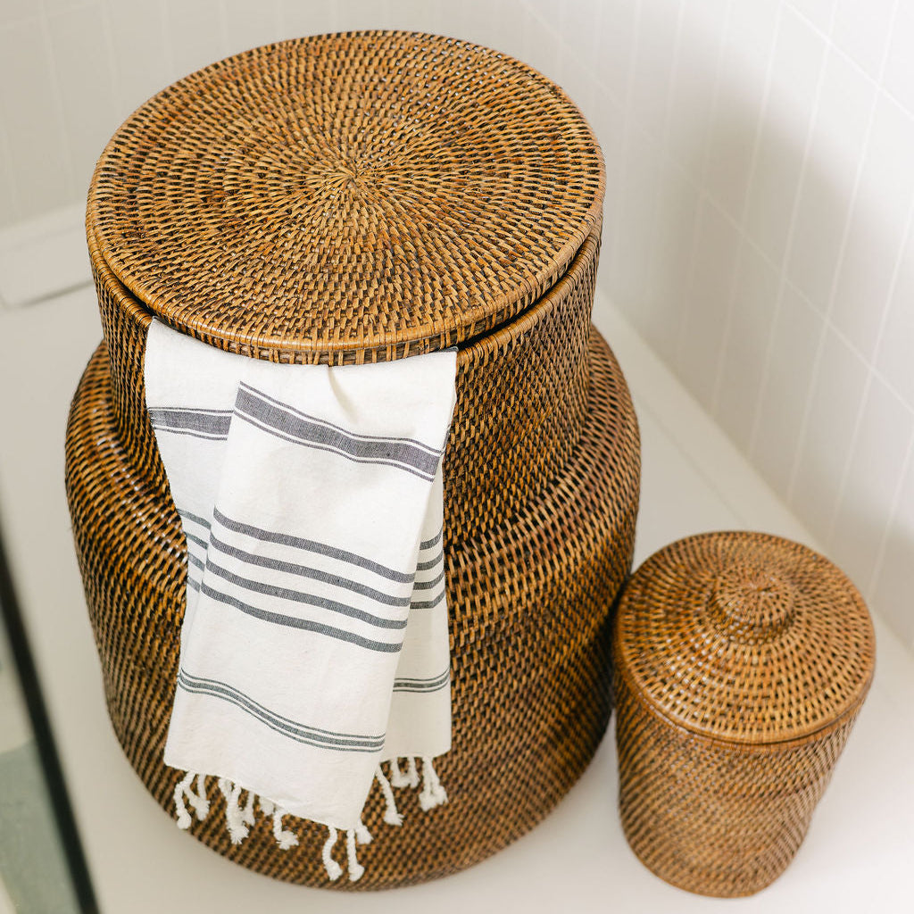 Rattan La Jarre Laundry Basket/ Laundry Hampe( High Neck)