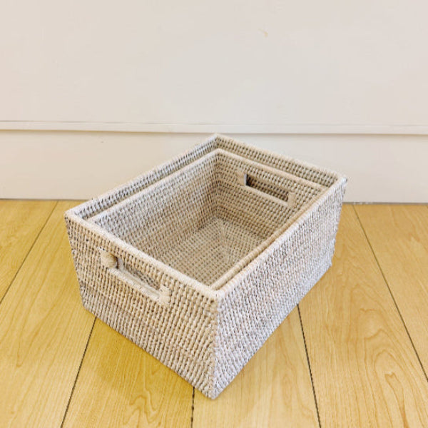 Rattan Classic Storage Basket With Inset Handles