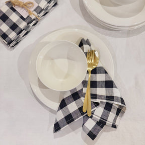 Handwoven 100% Pure Cotton Napkins – Gingham Check ( Set of Four)
