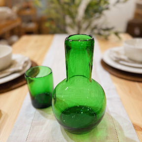 Recycled and Handblown Bedside Tumbler and Carafe Set