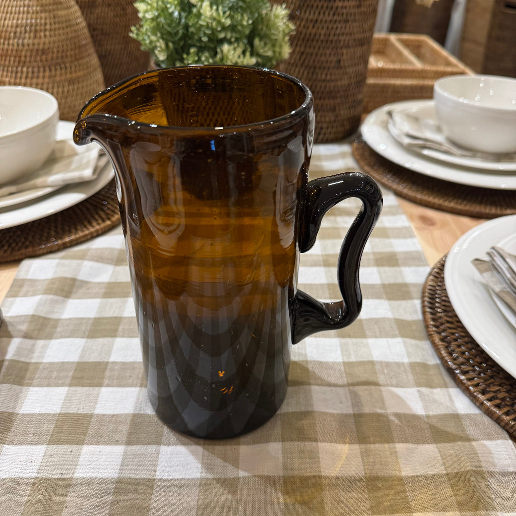 Recycled and Hand Blown Classic V Shape Glass Cup (Amber)