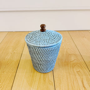 Rattan Small Pot with Lid/ Cottonwool pot