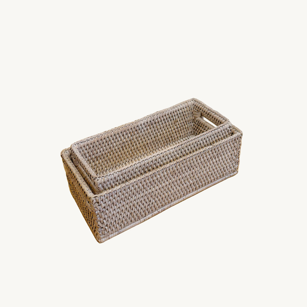 Rattan Small Rectangular Storage Basket