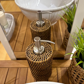 Round Rattan Soap Dispensers