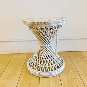 Rattan Twisted Stool With Vertical Handle