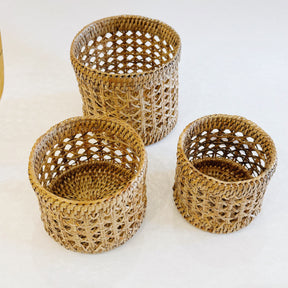Rattan Small Planters/ Small Rattan Pots