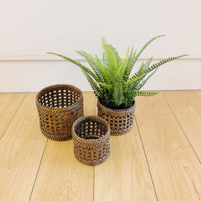 Rattan Small Planters/ Small Rattan Pots
