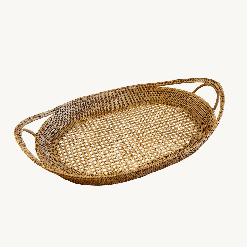 Serene Rattan  Fruit  Boat Tray /Rattan Royal  Oval Boat Tray