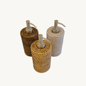 Round Rattan Soap Dispensers