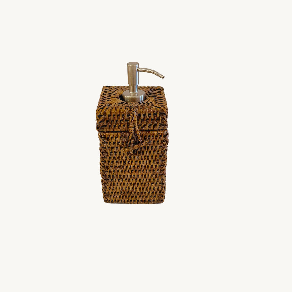 Square Rattan Soap Dispenser
