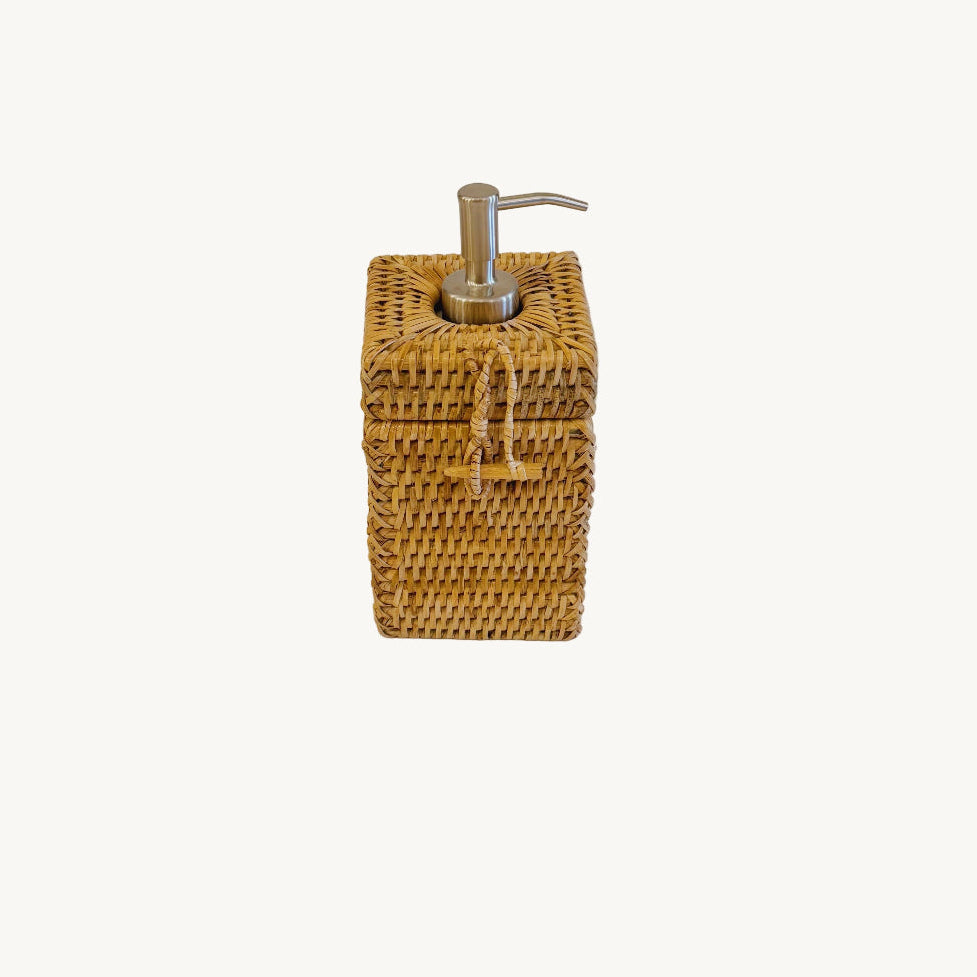 Square Rattan Soap Dispenser