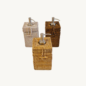 Square Rattan Soap Dispenser