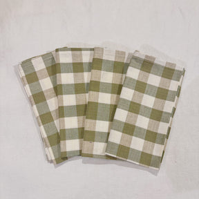 Handwoven 100% Pure Cotton Napkins – Gingham Check ( Set of Four)
