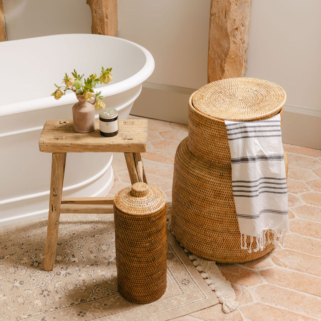 Rattan La Jarre Laundry Basket/ Laundry Hampe( High Neck)
