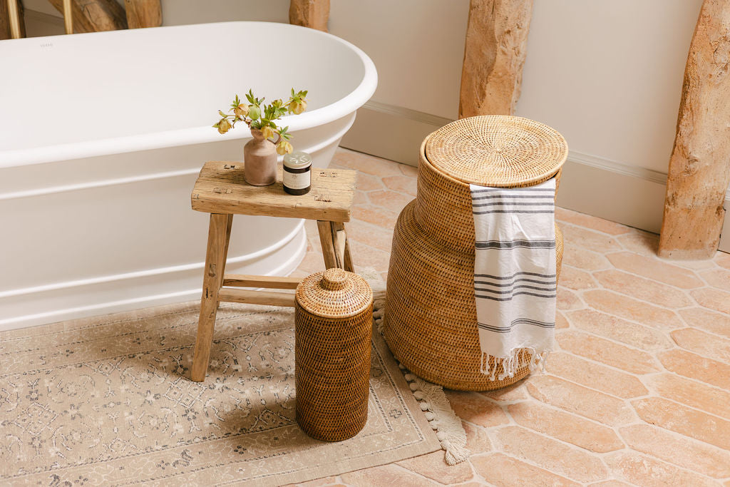 Rattan La Jarre Laundry Basket/ Laundry Hampe( High Neck)