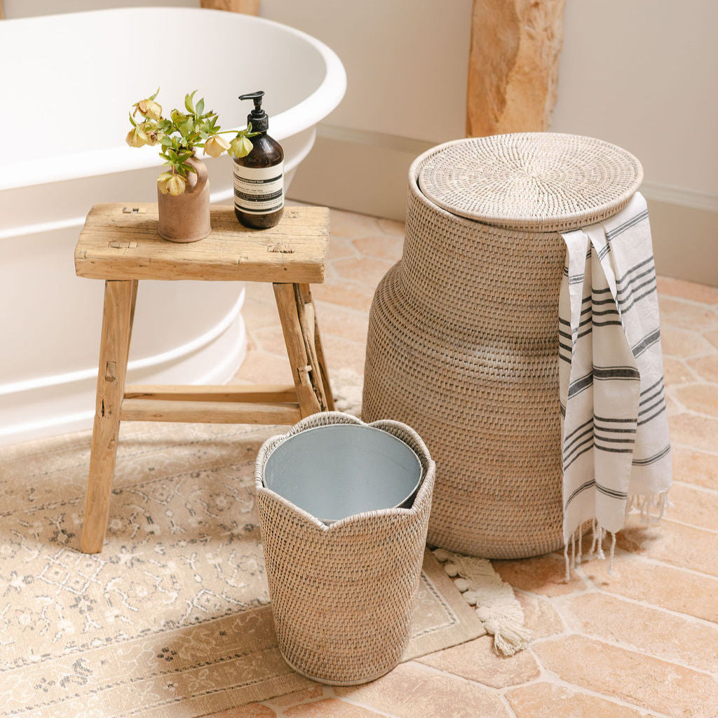 Rattan La Jarre Laundry Basket/ Laundry Hampe( High Neck)