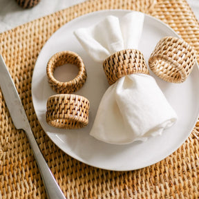 Rattan Napkin Holder Ring (Set of Four)