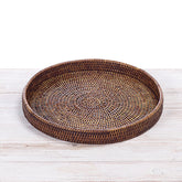 Rattan Large Round Serving Tray