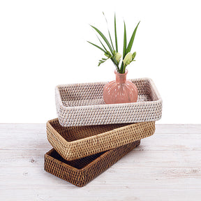 Rattan Rectangular Vanity Tray