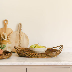 Serene Rattan  Fruit  Boat Tray /Rattan Royal  Oval Boat Tray