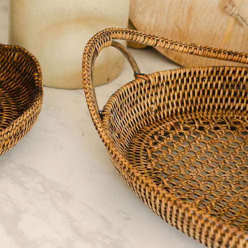 Serene Rattan  Fruit  Boat Tray /Rattan Royal  Oval Boat Tray