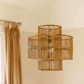 Empire Two Tiers Rattan Ceiling Shade/ Rattan Pendant lampshade