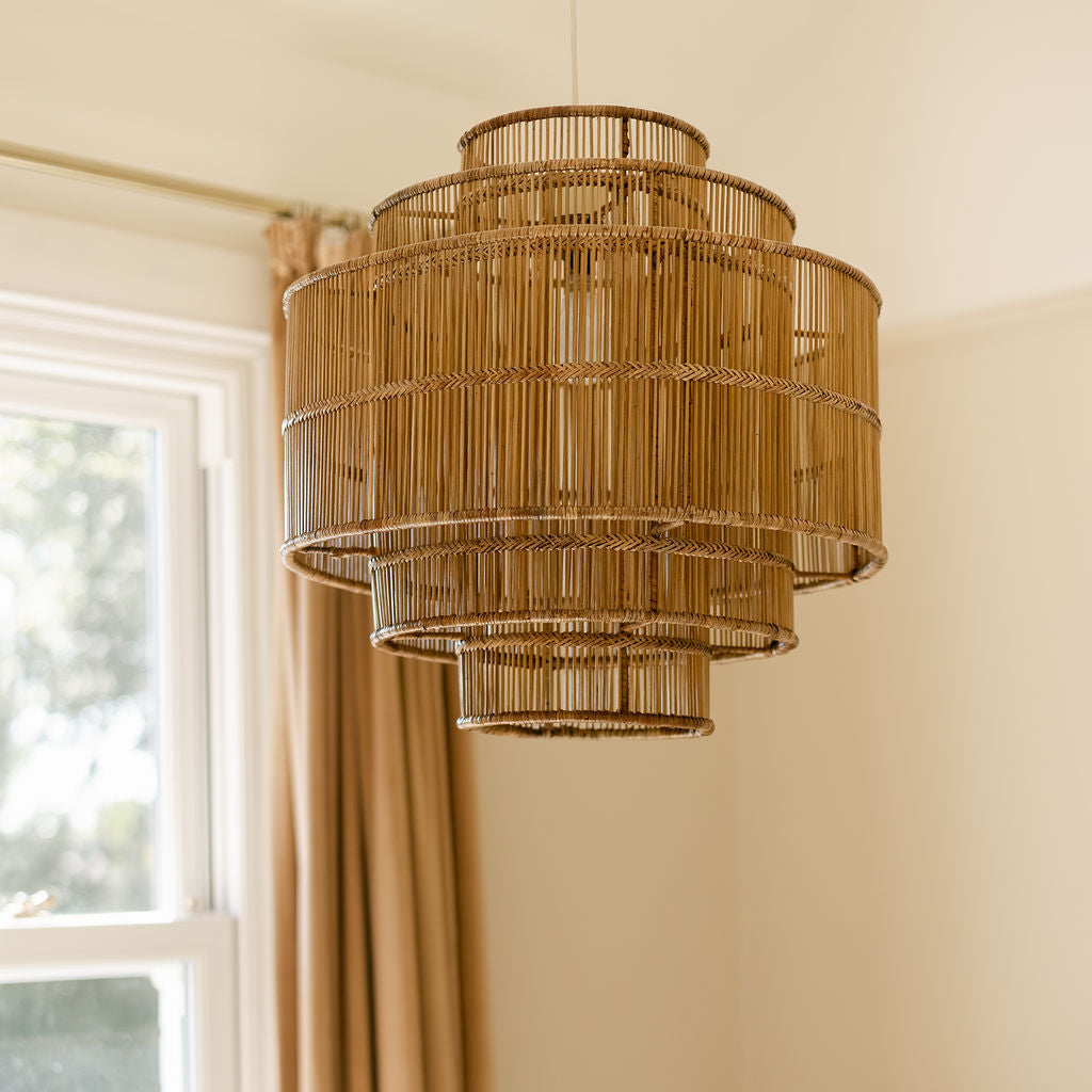 Empire Three Tier Rattan Ceiling Shade/ Rattan Pendant lampshade