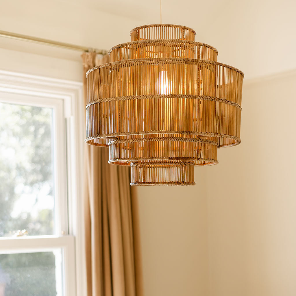 Empire Three Tier Rattan Ceiling Shade/ Rattan Pendant lampshade