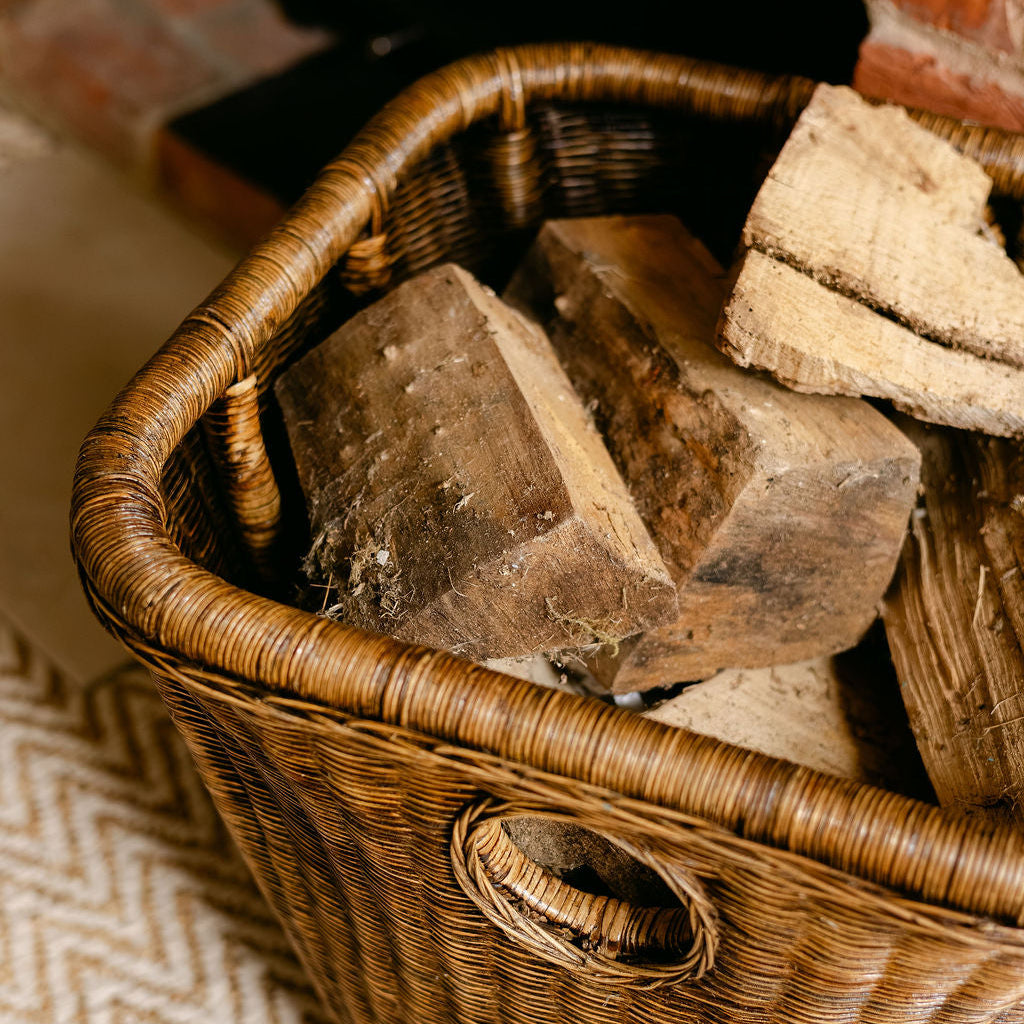 Large Rattan Tapered Log Basket