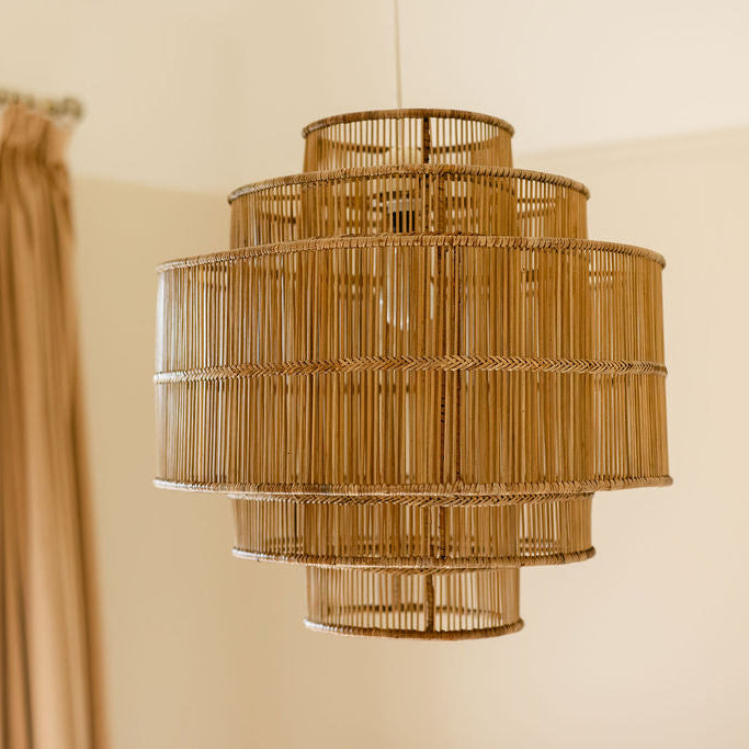 Empire Three Tier Rattan Ceiling Shade/ Rattan Pendant lampshade
