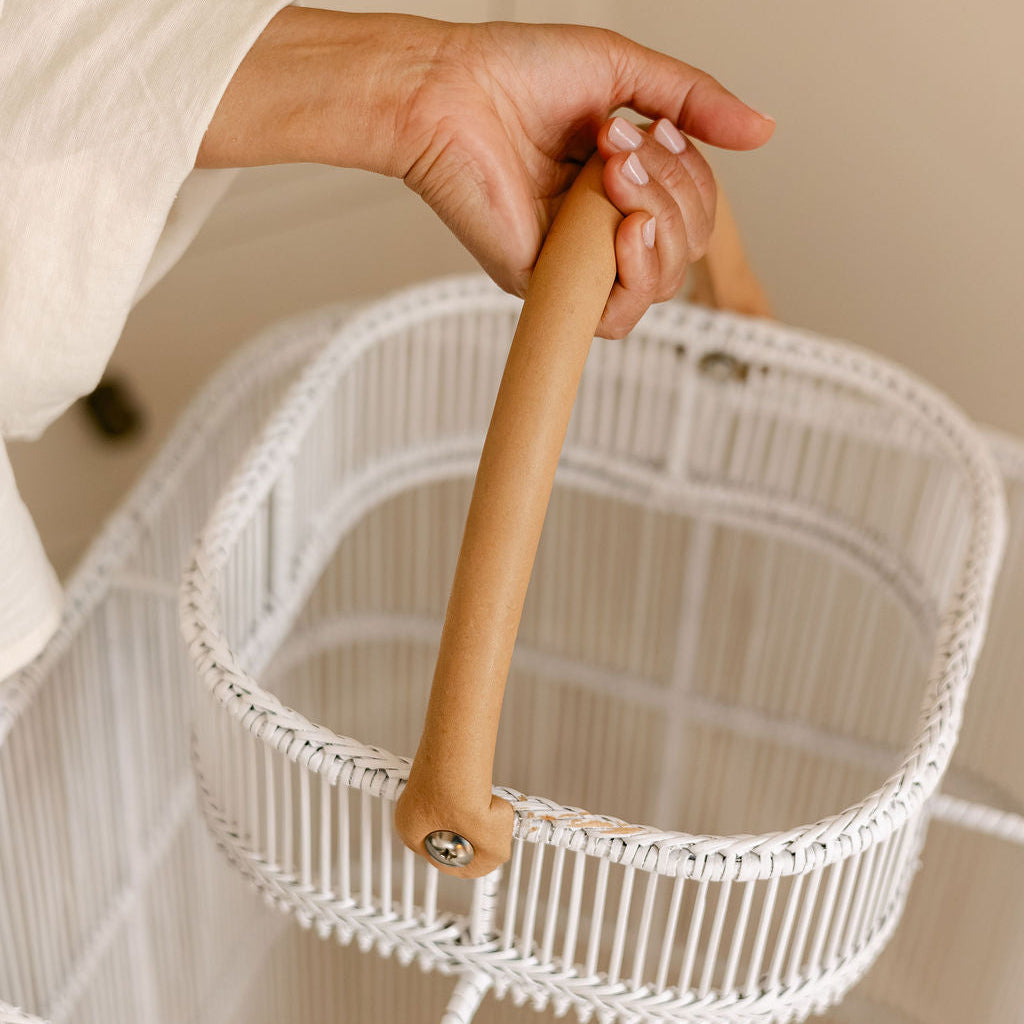 Rainfall Rattan Floor Lamp – White