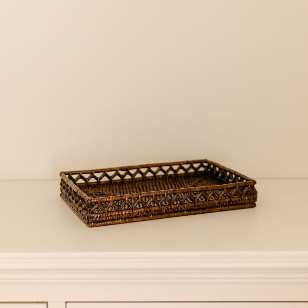 Rattan Criss-Cross Spa Tray