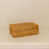 Small Rectangular Rattan Storage Box with Lid