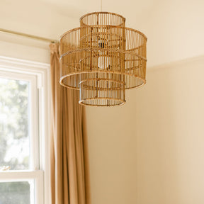 Empire Two Tiers Rattan Ceiling Shade/ Rattan Pendant lampshade