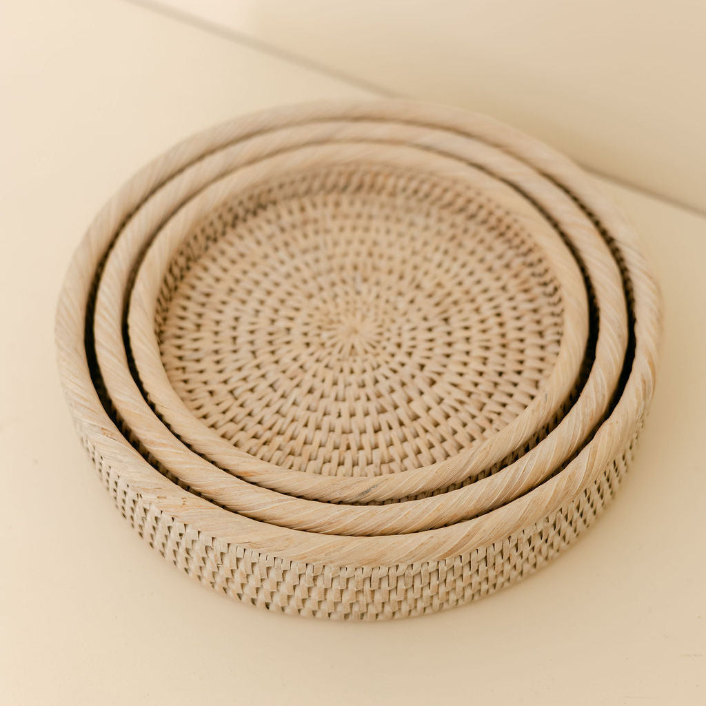 Small Round Rattan Tray