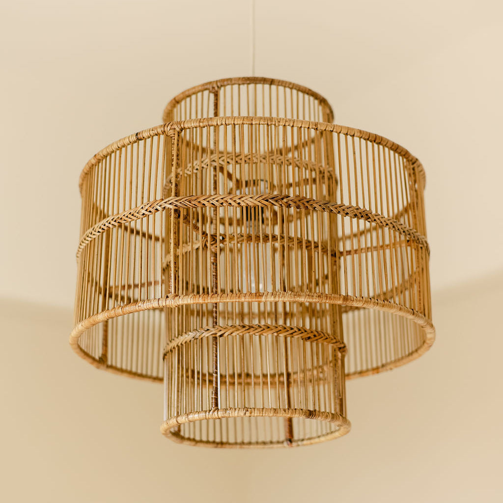 Empire Two Tiers Rattan Ceiling Shade/ Rattan Pendant lampshade