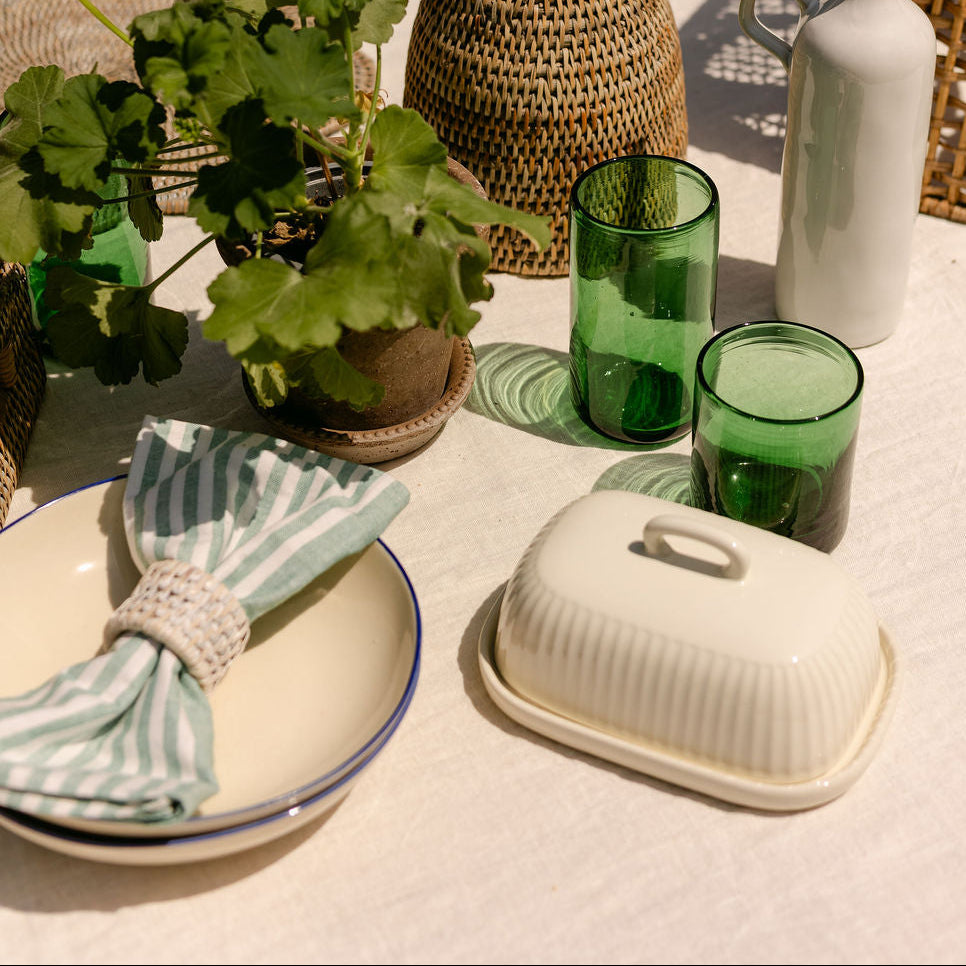 Handwoven Half-Stripe Cotton Napkins (Set of 4)