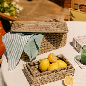 Handwoven Half-Stripe Cotton Napkins (Set of 4)
