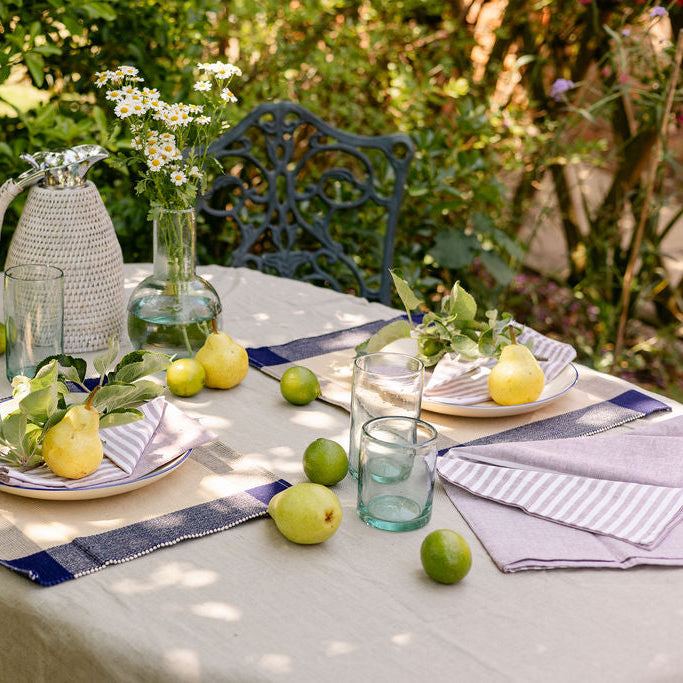 Handwoven Half-Stripe Cotton Napkins (Set of 4)