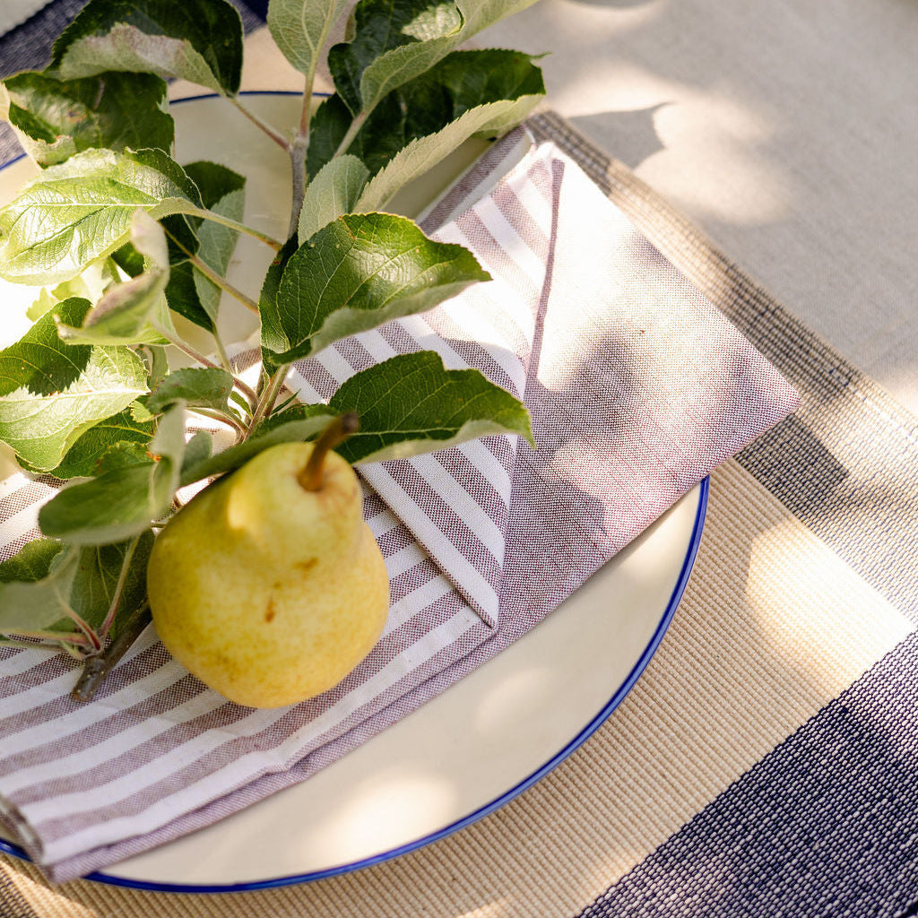 Handwoven Half-Stripe Cotton Napkins (Set of 4)