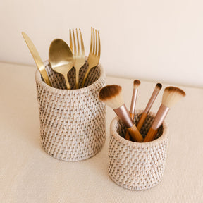Rattan Brush  Holder/ Cutlery Holder/Pen Pot