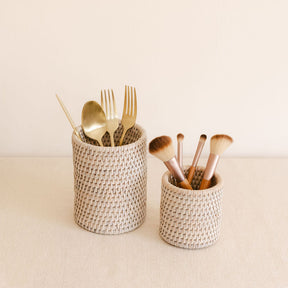 Rattan Brush  Holder/ Cutlery Holder/Pen Pot