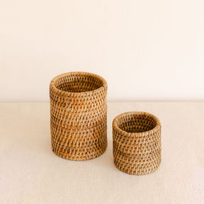 Rattan Brush  Holder/ Cutlery Holder/Pen Pot