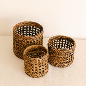 Rattan Small Planter/ Small Rattan Storage Pot ( Sold individually)